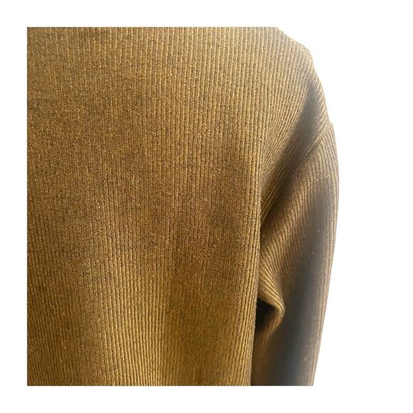 Urban Outfitters Deep V Ribbed Cropped Sweater Size XS Brown Gold - Picture 4 of 10